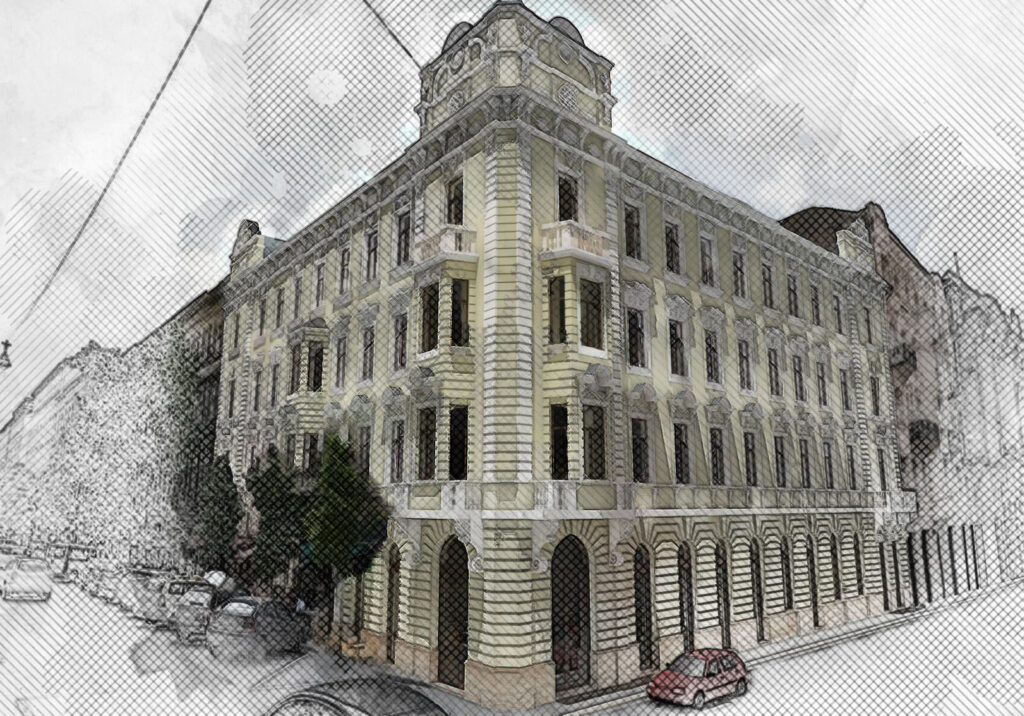 Épület vázlatos rajza